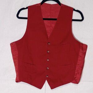 Vintage Red Corduroy Vest L
